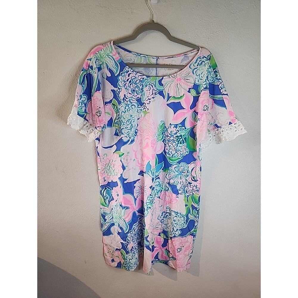LILLY PULITZER HELINA PEONY FOR YOUR THOUGHTS DRESS Large Lace Sleeves